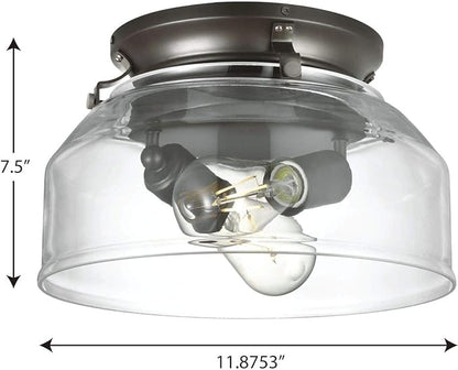 Progress Lighting Springer Collection Clear Glass Light Kit Architectural Bronze, 7.50x11.87x11.87