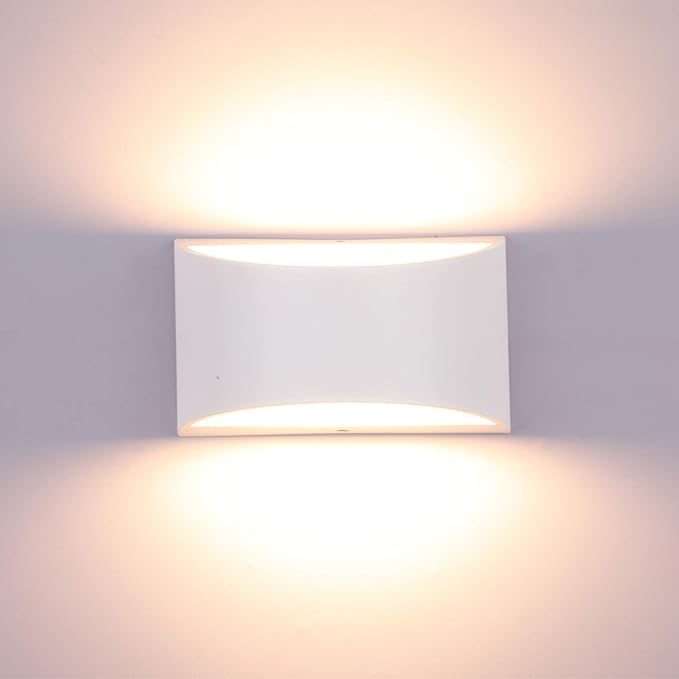 Lightess Modern LED Wall Sconce Light Dimmable 12W Up Down Wall Light for Bedroom Living Room, Warm White, Aluminum