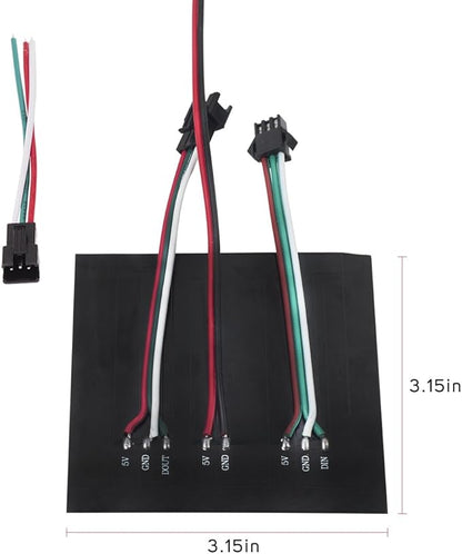 BTF-LIGHTING WS2812B ECO RGB Alloy Wires 5050SMD Individual Addressable 8X8 256 Pixels LED Matrix Panel Flexible FPCB Full Color Works with WLED,SP802E,etc Controllers Image Video Text Display DC5V