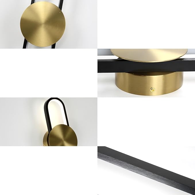 Modern Wall Sconce Dimmable 3000K/4000K/6000K LED Wall Light Fixture, Hardwired Wall Lamp for Living Room, Dining Room, Bedroom, Hallway, Lobby, Entryway (Brushed Black, 35.4inch/H90cm)