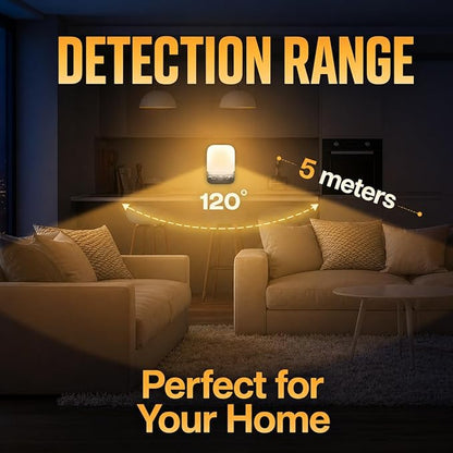 LED Motion-Activated Night Light Rotatable Dusk to Dawn AC Outlet Plug-in Wall Night Sensor Light for Bedroom Hallway Stairway Garage Basement Corridor Indoor