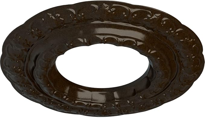 Ekena Millwork 15 3/8"OD x 7"ID x 1"P Lisbon Ceiling Medallion Fits Canopies up to 7" Ceiling Medallion, Bronze