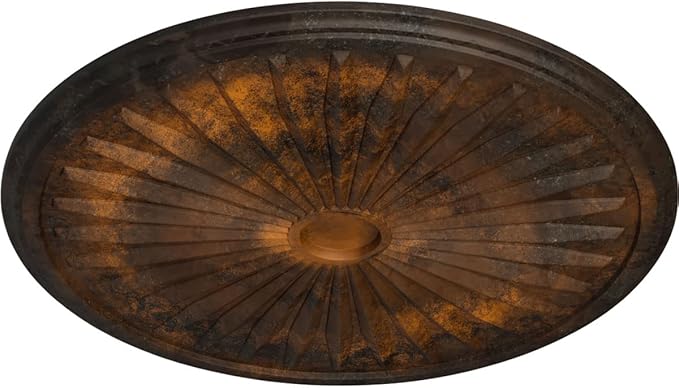 Ekena Millwork CM33LERUS 33 1/8"OD X 3 1/2"ID X 1 3/8"P Leandros Ceiling Medallion Fits Canopies Up To 5", Rust