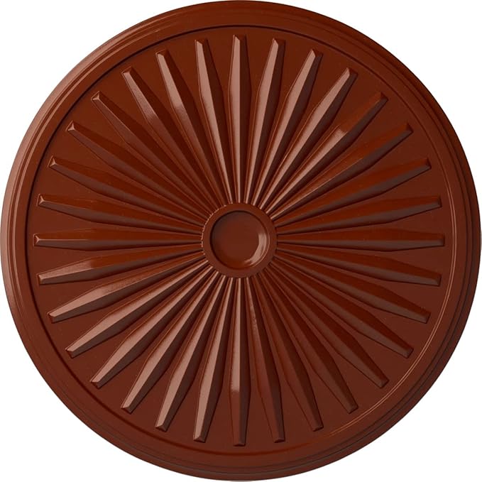 Ekena Millwork CM33LEFIF - 33 1/8"OD x 3 1/2"ID x 1 3/8"P Leandros Ceiling Medallion (Fits Canopies up to 5") - Ceiling Medallion, Firebrick