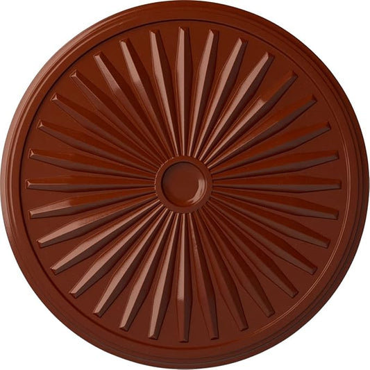 Ekena Millwork CM33LEFIF - 33 1/8"OD x 3 1/2"ID x 1 3/8"P Leandros Ceiling Medallion (Fits Canopies up to 5") - Ceiling Medallion, Firebrick