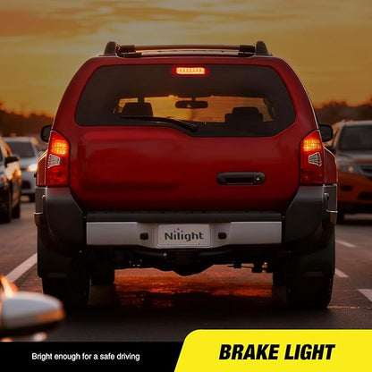 Nilight Third Brake Light Tail High Mount 3rd Stop Lights Smoked Lens Compatible with Nissan Xterra 2000 2001 2002 2003 2004 Van SUV Rear Center Cab Lamp