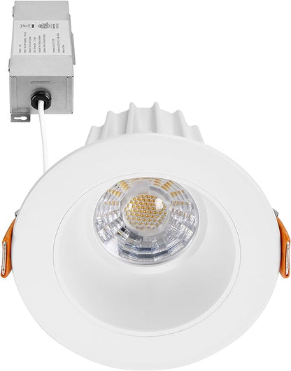 Maxxima 2 in. Ultra-Thin Recessed Anti-Glare LED Downlight - Canless IC Rated, 5 Color Temperature Selectable 2700K/3000K/3500K/4000K/5000K, Dimmable, Round White Trim, 90 CRI