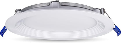 Leviton 6 in. Round Baffle Slim Downlight, 1100 Lumens, 5 CCT Color Selectable 2700K-5000K, Dimmable, DBR60-S1W, White
