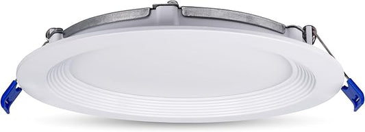 Leviton 6 in. Round Baffle Slim Downlight, 1100 Lumens, 5 CCT Color Selectable 2700K-5000K, Dimmable, DBR60-S1W, White