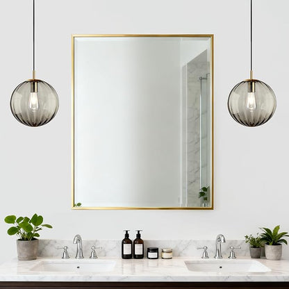 Modern Smoke Grey Glass Pendant Light, Kitchen Island Lighting 2-Pack Globe Pendant Light Fixtures Century Kitchen Island Pendant Lighting for Bedroom Living Dining Room Light Fixture (Without Bulb)