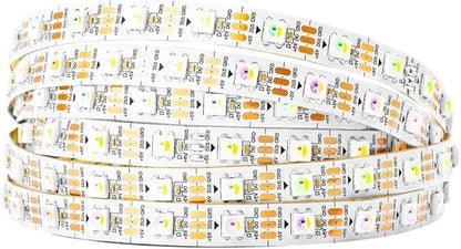 BTF-LIGHTING RGBW RGB+Natural White SK6812 (Similar WS2812B) 4 Colors in 1 LED Strip Individually Addressable 16.4ft 60Pixel/m 300LED Light Dream Color IP30 DC5V White PCB (No Adapter or Controller)