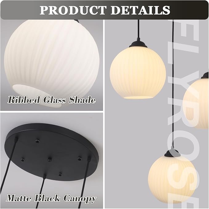 3 Light Globe Cluster Chandelier Black Cluster Pendant Light Milk Glass Chandelier Light Fixture 3 Pendant Light Fixtures Ceiling Hanging Modern Kitchen Pendant Lighting