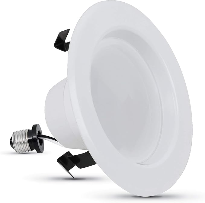 Feit Electric LED 4 Inch Recessed Lighting, 50W Equivalent, Dimmable Retrofit Downlight, E26 Adaptor for Recessed Can Lights, 50,000 Hour Lifetime, 650 Lumens, 5000k Daylight, LEDG2R4/950CA