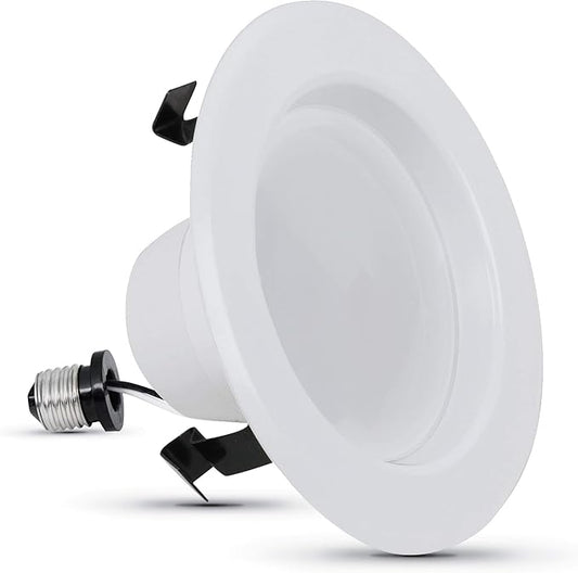 Feit Electric LED 4 Inch Recessed Lighting, 50W Equivalent, Dimmable Retrofit Downlight, E26 Adaptor for Recessed Can Lights, 50,000 Hour Lifetime, 650 Lumens, 5000k Daylight, LEDG2R4/950CA
