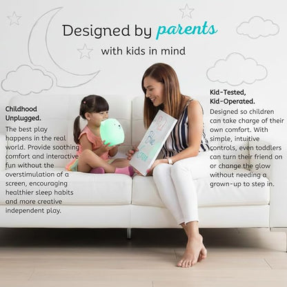 Lumipets Cloud Squishy Night Light for Kids | Soft Silicone Bedside Mood Lamp with Remote & Tap Control | Rechargeable Color Changing Night Light for Boys & Girls | Portable Nightlight with USB Cord