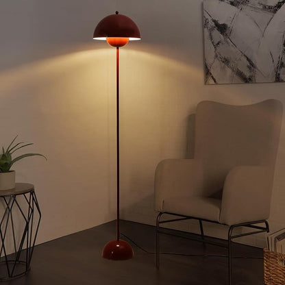 COSYLUX Modern Floor Lamp for Living Room, Industrial Tall Standing Lamp for Bedroom, Metal Shade Reflecting Light Reading Floor Lamp for Office, Nursery Room, Corner(Burgundy/Dark Red)