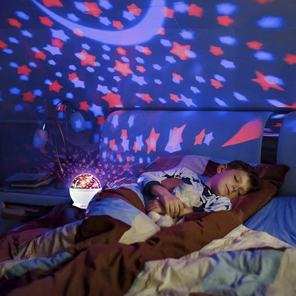 Kids Night Light Projector for Boys, Race Car & Star Dual Cover Projector Lamp, 360° Rotating Ceiling Light, Race Car Night Light for Bedroom, Birthday Gifts for Boys Age 3-7