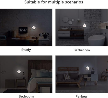 Cute Baby Elephant Plug in LED Night Light Lamp with Dusk to Dawn Sensor for Hallway, Kitchen, Bathroom, Bedroom - Star Shaped Decor