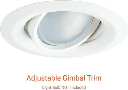 HALO E26 Series 5 in. White Recessed Ceiling Light Self Flanged Adjustable Gimbal with 25 Degree Tilt, (RE-5165WH)