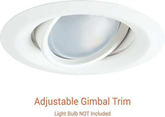 HALO E26 Series 5 in. White Recessed Ceiling Light Self Flanged Adjustable Gimbal with 25 Degree Tilt, (RE-5165WH)