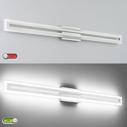 SOLFART Brushed Nickel Vanity Lights for Bathroom 48 Inch 5 Color Adjustable Vanity Lighting Over Mirror 5CCT
