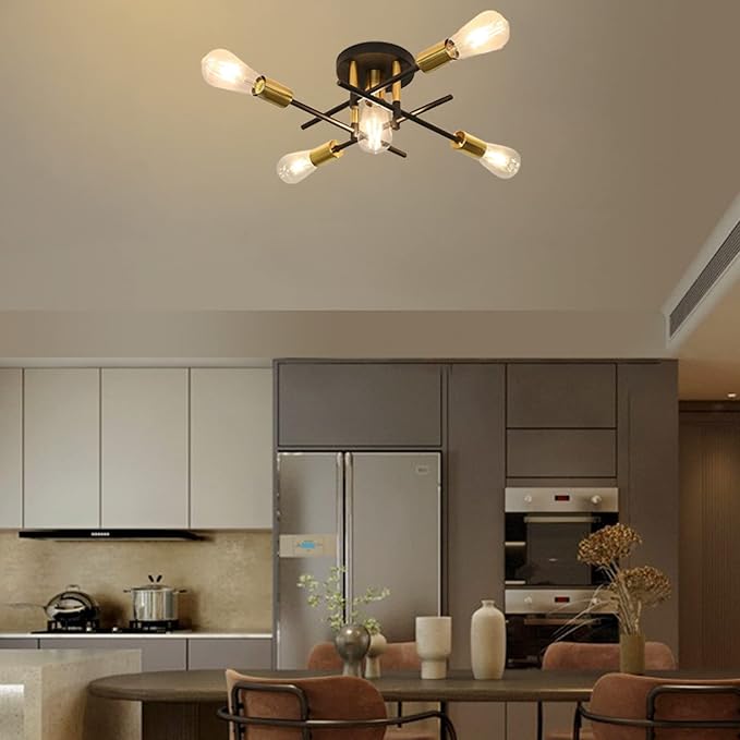 Modern Ceiling Light Fixture, Sputnik Chandelier, Mid Century Vintage Industrial Pendant Lighting for Living Room Bedroom Kitchen Dining Room Farmhouse