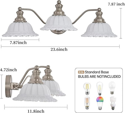 XIEDUN Brushed Nicke 3 Light Vanity Light Bathroom Vanity Light Fixture