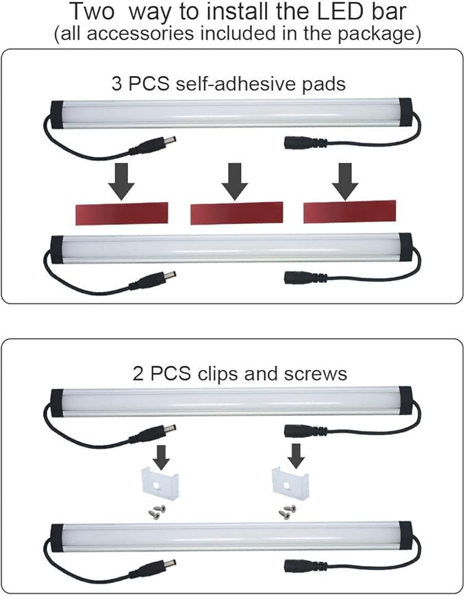 Litever Kitchen Under Cabinet LED Lighting Kits,3 PCS 1 Feet Super Bright LED Light Bars per Set, Daylight White 20W 1000 Lumen Dimmable Plug in for Kitchen Cabinets Counters Cases 5000K (3 Bars Kit)