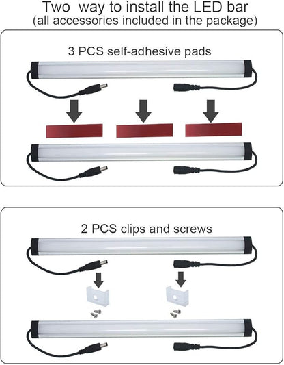 Litever Kitchen Under Cabinet LED Lighting Kits,3 PCS 1 Feet Super Bright LED Light Bars per Set, Daylight White 20W 1000 Lumen Dimmable Plug in for Kitchen Cabinets Counters Cases 5000K (3 Bars Kit)