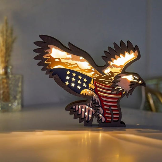 3D Wooden Animal Carving LED Night Light, Wood Carving Light, Modern Home Decoration, Decorative Tables, Cabinets, Living Rooms, Bedrooms, Offices, Farmhouses, Bookshelves, Perfect Holiday Gifts