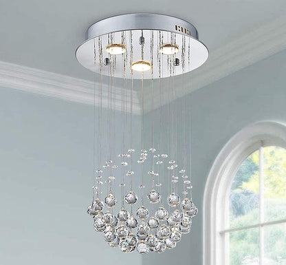 Saint Mossi 3-Lights K9 Crystal Chandelier Modern Chandelier Light Fixture,Mini Chandelier Small Chandelier Modern Flush Mount Ceiling Light Fixtures,H22 X D13