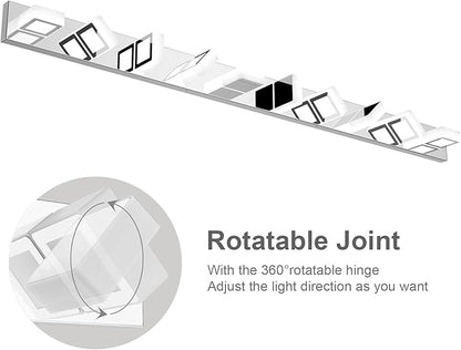 Ralbay 66inch Chrome Bathroom Vanity Lights Stainless Steel Acrylic LED Modern Chrome Bathroom Wall Lighting Fixtures