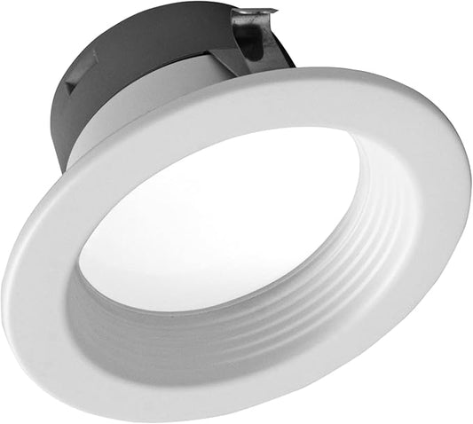 DLR4(v6) 4-inch White 3000K Recessed LED Downlight with Baffle (DLR46071203KWHBF)
