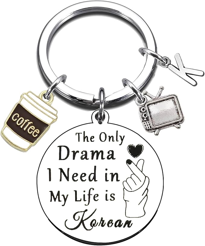 K-Drama Lover Gifts Korean Keychain for Christmas Graduation Birthday Funny Gift Ideas for Kdrama Lovers Fans Korean Group K-Pop Enthusiast K Pop Music South Korea Trip Jewelry Korean-Themed Keyring