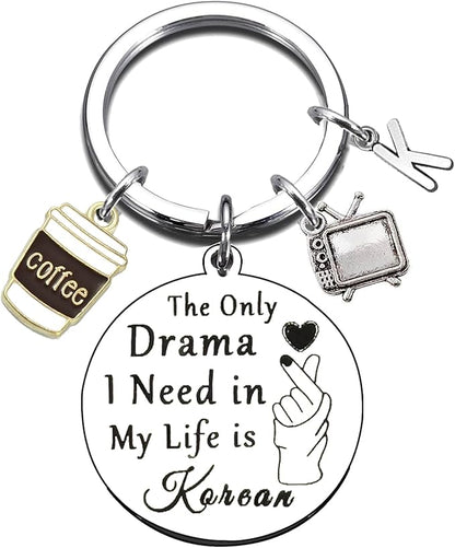K-Drama Lover Gifts Korean Keychain for Christmas Graduation Birthday Funny Gift Ideas for Kdrama Lovers Fans Korean Group K-Pop Enthusiast K Pop Music South Korea Trip Jewelry Korean-Themed Keyring
