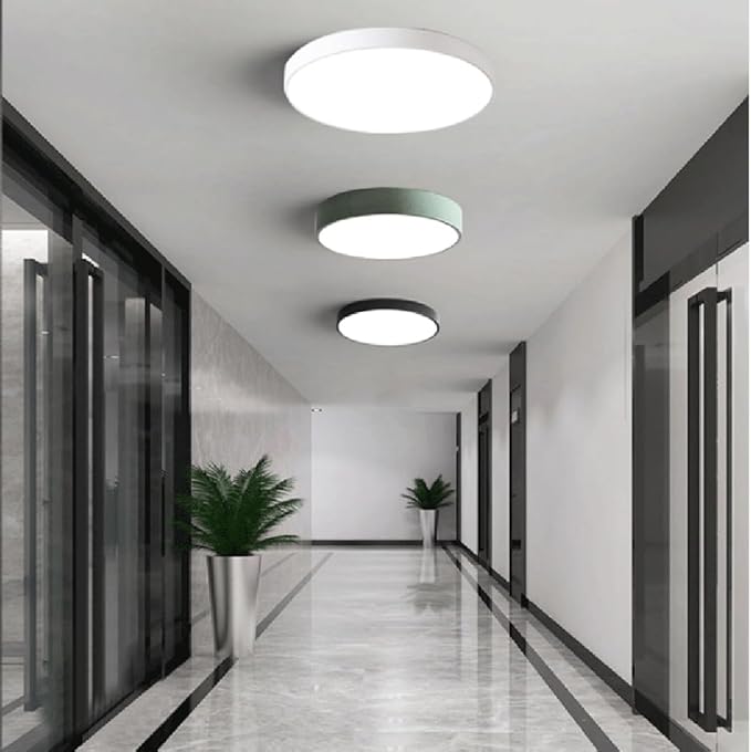 LED Ceiling Light Fixture,20 Inch Modern Round Recessed Ceiling Lights,3000K-6000K Ceiling Lamp Dimmable Light,36W Green Close to Ceiling Lighting Flush Mount Living Room Bedroom
