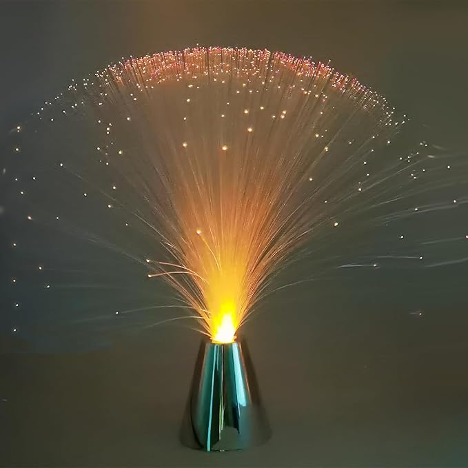 EA 2 pck 13‘’ inch LED Colourful Changing Fibre Fiber Optic Fountain Night Light Calming Lamp Christmas