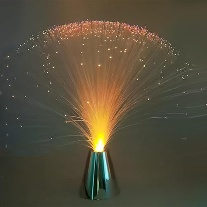 EA 2 pck 13‘’ inch LED Colourful Changing Fibre Fiber Optic Fountain Night Light Calming Lamp Christmas