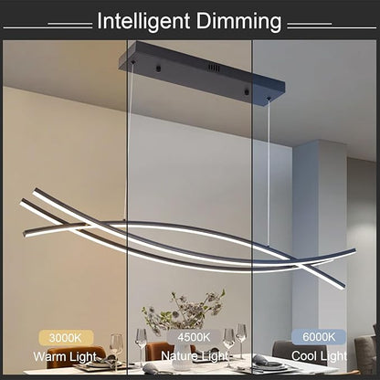 39.37“ Modern Led Pendant Light Fixtures, 3000K-6500K Color Changing Modern Led Pendant Light Kitchen Island, Adjustable Height Kitchen Island Lights Fixtures for Dining Room Kitchen Bedroom Sink