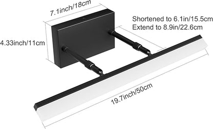 Aipsun 19.7 inch Modern Black Vanity Light Adjustable LED Bathroom Light Fixture Over Mirror Rotatable Vanity Lighting 5500K
