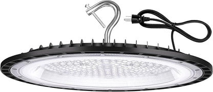 YANYCN 400W UFO Led High Bay Light Fixture,120v,5000K Daylight Commercial Shop Bay Lighting,61000LM,[1750W MH/HPS Equiv.] US Plug Area Lighting for Warehouse/Barn/Gym/Factory/Workshop/Garage