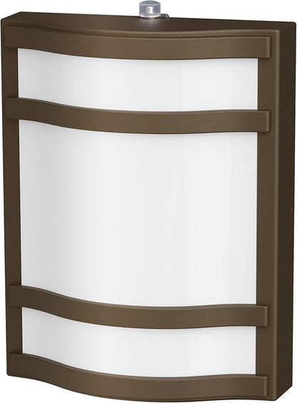 Feit Electric Decorative Outdoor Wall Light, 1900 Lumens, 4000K Bright White, Dusk-to-Dawn Photocell Sensor, Weather-Resistant LED Exterior Wall Sconce, Half-Moon Design, S10.5WM/840/BZ