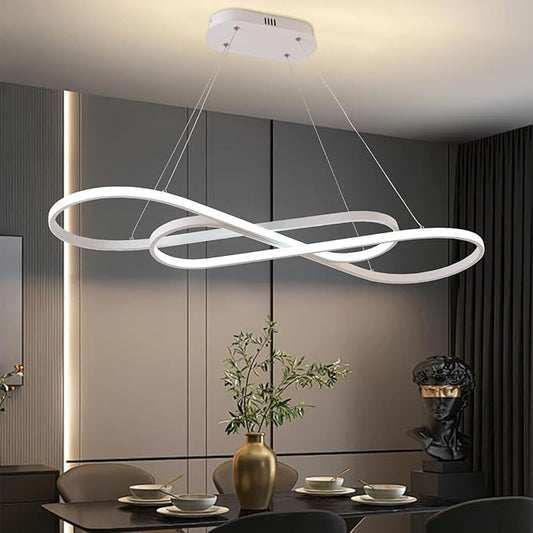 Led Pendant Lights for Kitchen Island Pendant Light Dining Room Chandelier Light Fixture, Dimmable Modern Led Chandelier,Adjustable Height Music Note Shape Modern Ceiling Light Fixture