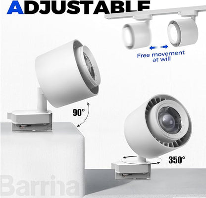 Barrina TR40c Track Grow Light for Indoor Plants, 3 x 40W, 5000K Full Spectrum Ceiling Grow Lamp with Adjustable Beam Angle, with Timer for Growing Plants, 3-Head H-Type Track Light System