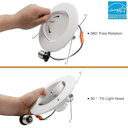 TORCHSTAR Y00NFHE1GY 5-6 Inch Retrofit LED Gimbal Downlight, 1 Pack