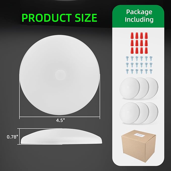 RV Ceiling Light 12V, 4.5Inch RV Light Interior, Dimmable Puck Dome Lights for Motorhome Boat Trailer (Cool White 6Pack)