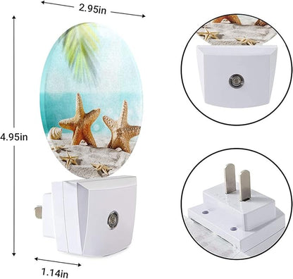 EKOBLA Starfish Plug-in Night Light, Summer Ocean Coastal Nautical Theme LED Nightlight with Dusk to Dawn Sensor for Kids & Adults Home Decor