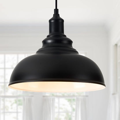3-Pack Black Farmhouse Pendant Light Adjustable Pendant Lighting for Kitchen Island Industrial Hanging Barn Pendant Lights Over Island Sink Light Fixtures
