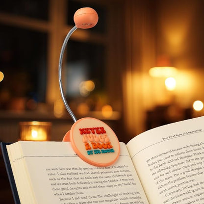 WITHit Clip On Book Light – Dimmable LED Reading Light for Books and eBooks, Reduced Glare, Portable, Book Light for Kids & Adults, Batteries Included (Never Judge a Book by It's Movie, Quotables)