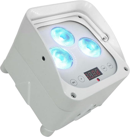 Rockville Wet PAR 50 White 25W Waterproof Battery DJ Light, RGBWA+UV LEDs, Wireless DMX, RF Remote, Long Battery Life, for Outdoor Events and DJs